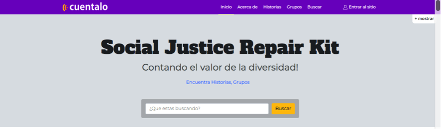 Screenshot  of the Cuentalo Page (http://cuentalo.org/